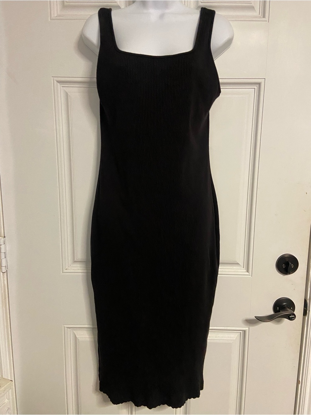 T42a- UNIQLO Square Neck Ribbed LAYERING PIECE Knit Tank Dress